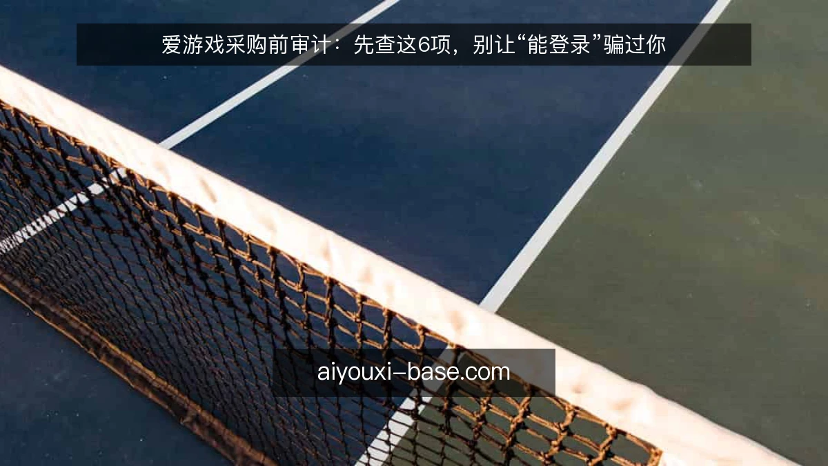 爱游戏采购前审计：先查这6项，别让“能登录”骗过你